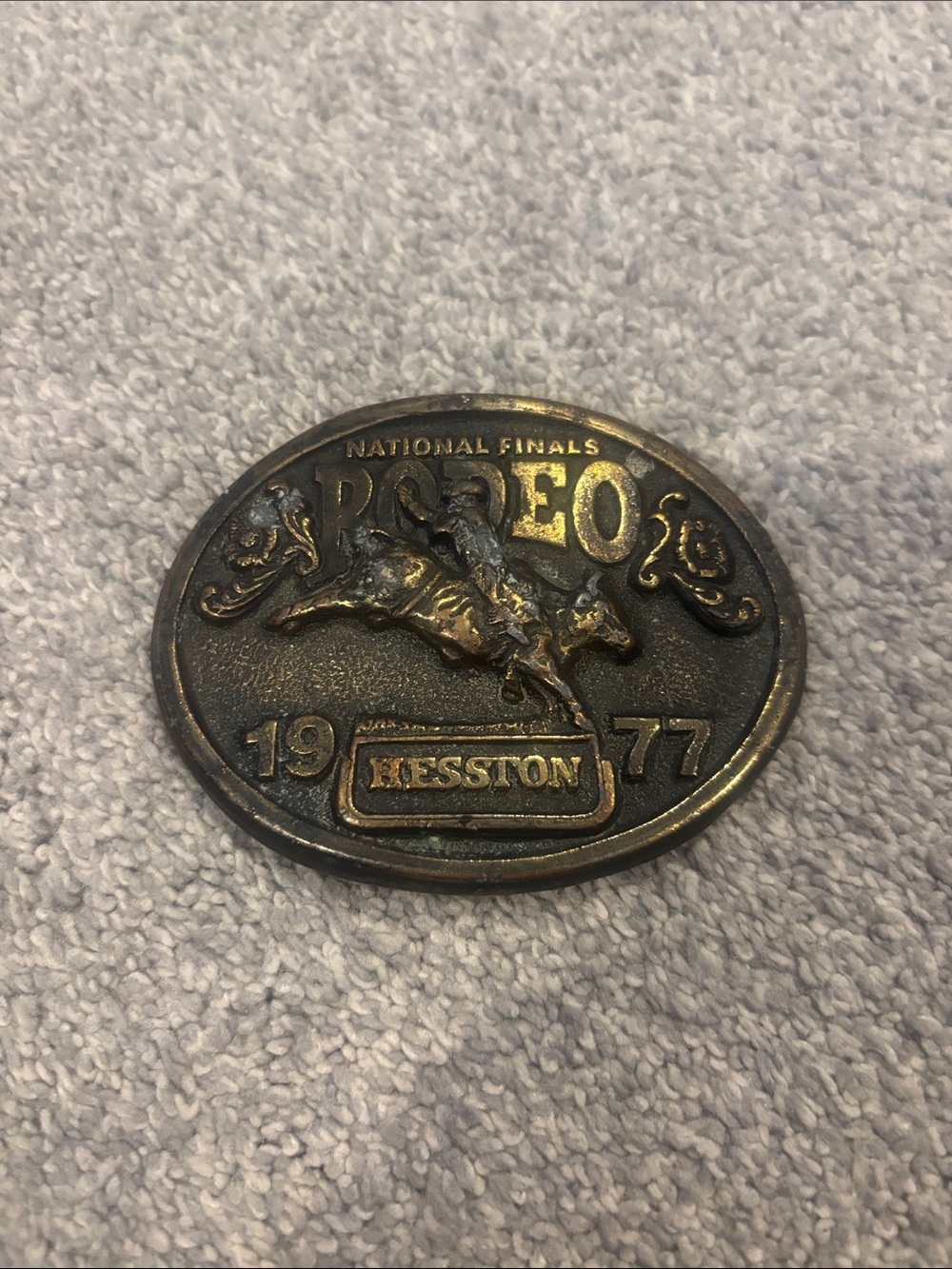 Vintage Hesston National Finals Rodeo belt buckle.